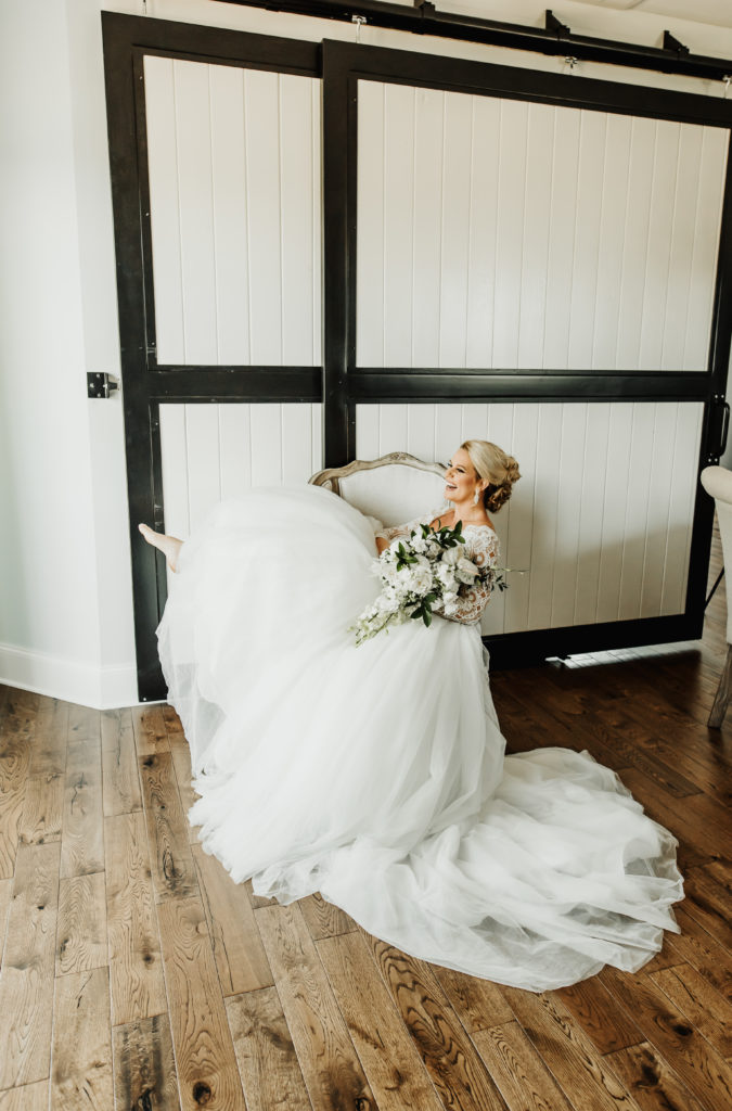 Maggie Sottero dress at Blush Bridal.  The Carolina Barn at McCormick Farms.  The Poppy Shop bridal jewelry and RETRO Hair & Make up. Flowers by Specialties Events & Florals